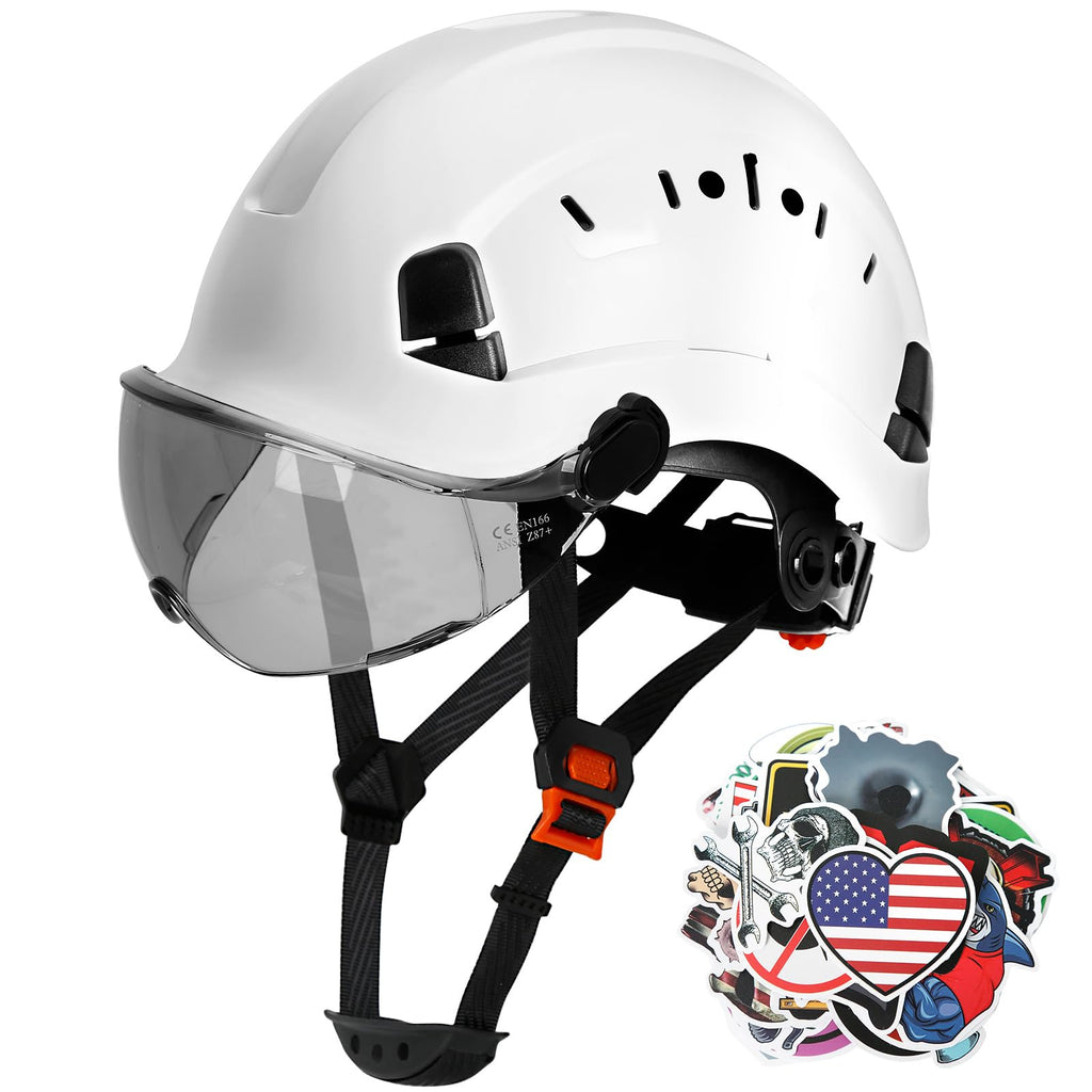 ANSI Z89 1 Construction Hard Hat with Visor and Chin Strap