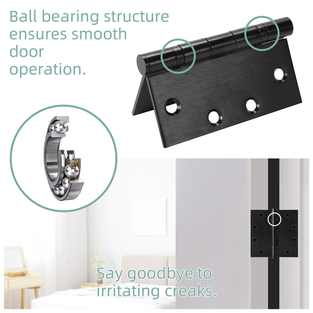 6 or 12 Pack 4 and a Half Inch Stainless Steel Ball Bearing Hinges