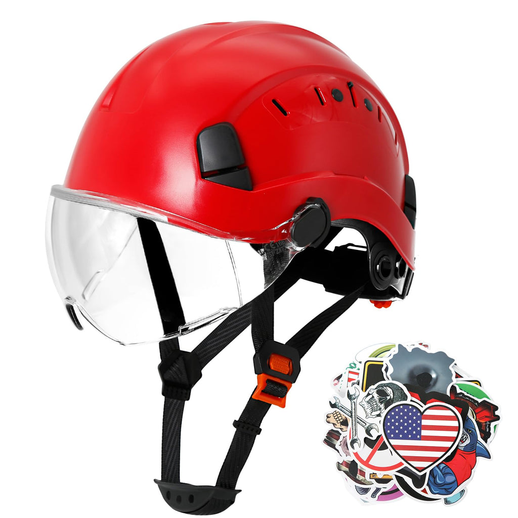 ANSI Z89 1 Construction Hard Hat with Visor and Chin Strap