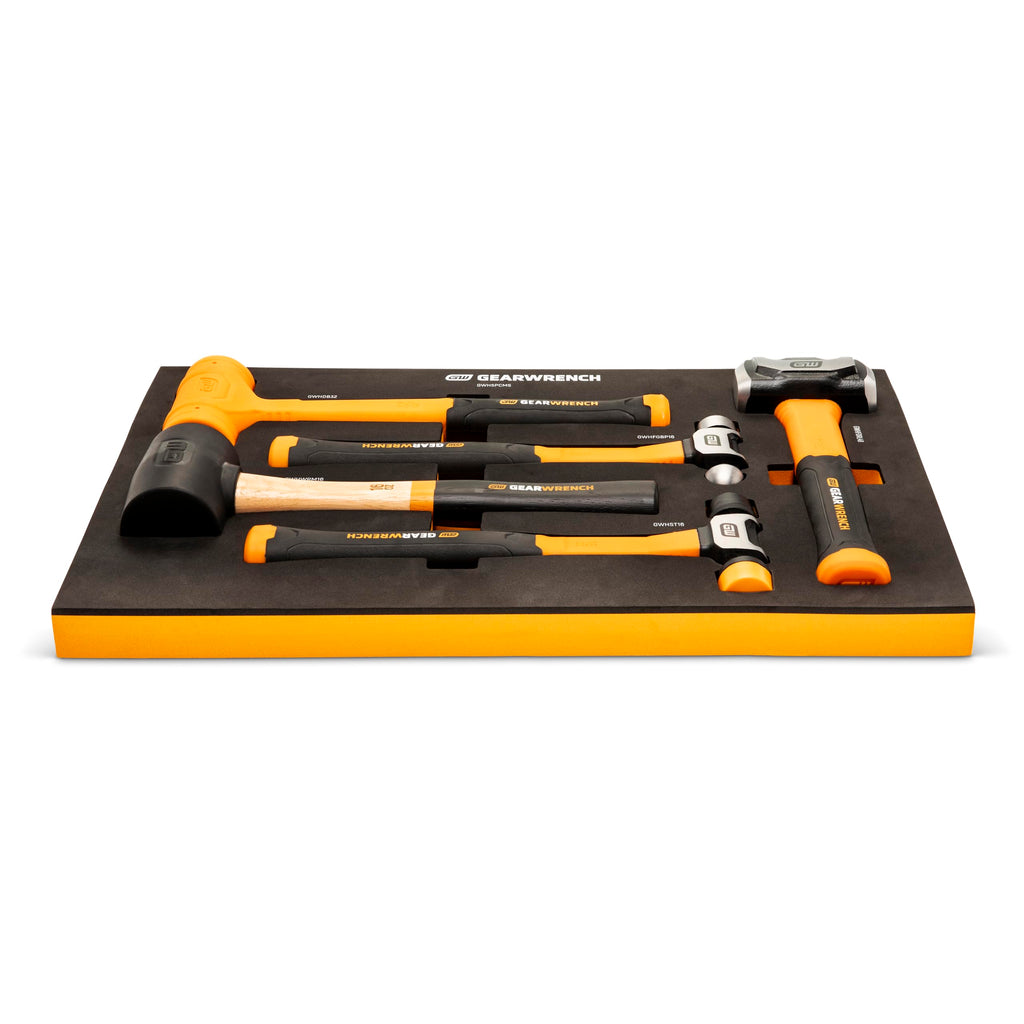 5 Piece Mixed Hammer Set with Foam Storage Tray