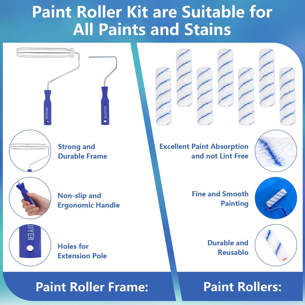 Paint Roller Kit with 2 to 4 Foot Extension Pole and Accessories