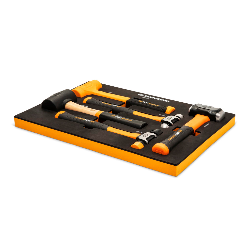 5 Piece Mixed Hammer Set with Foam Storage Tray