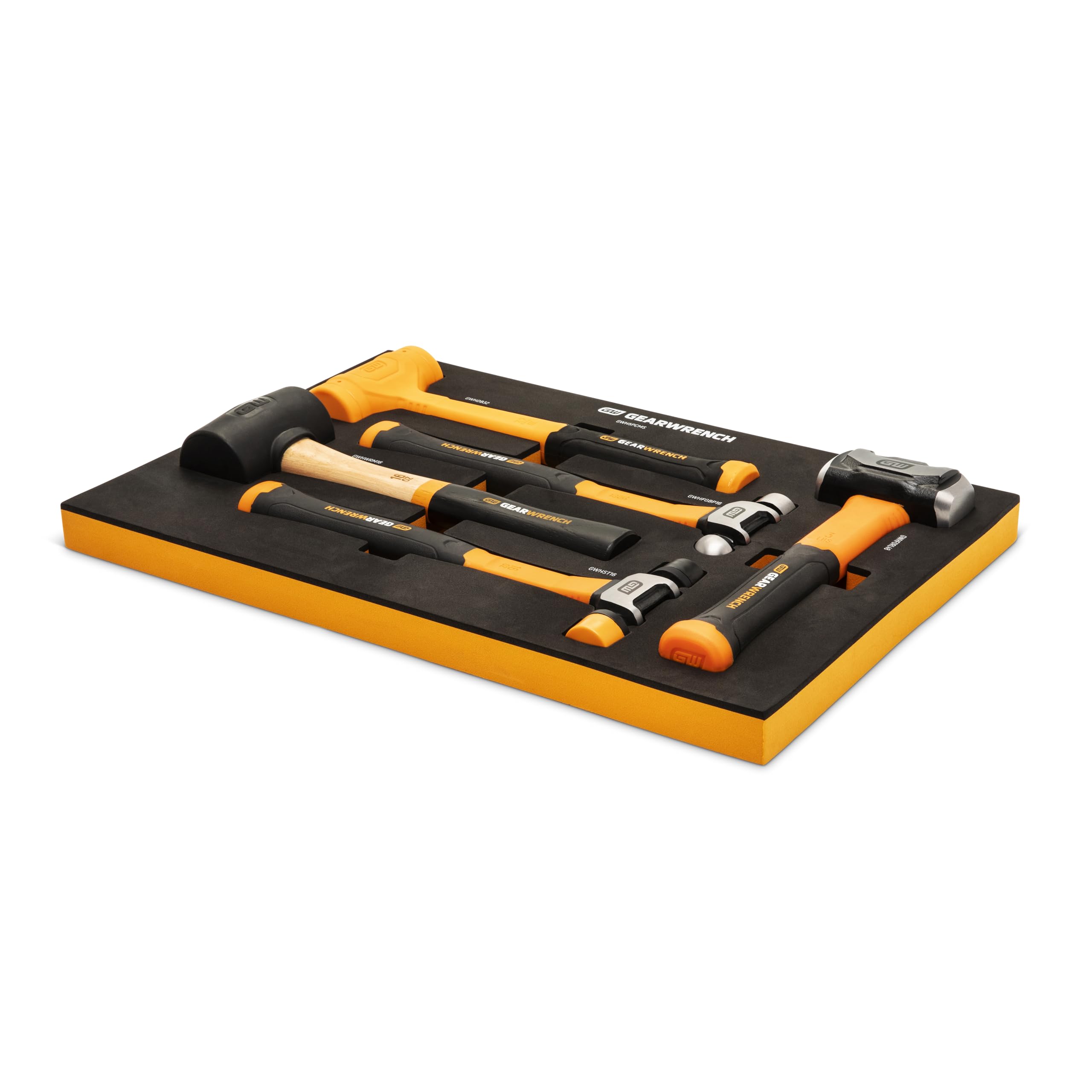 5 Piece Mixed Hammer Set with Foam Storage Tray