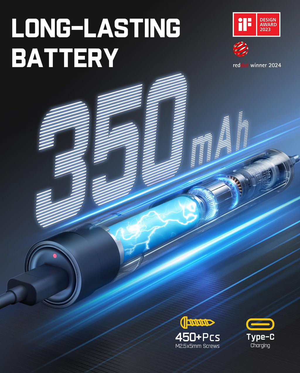 Mini Electric Precision Screwdriver Set with 50 Magnetic Bits