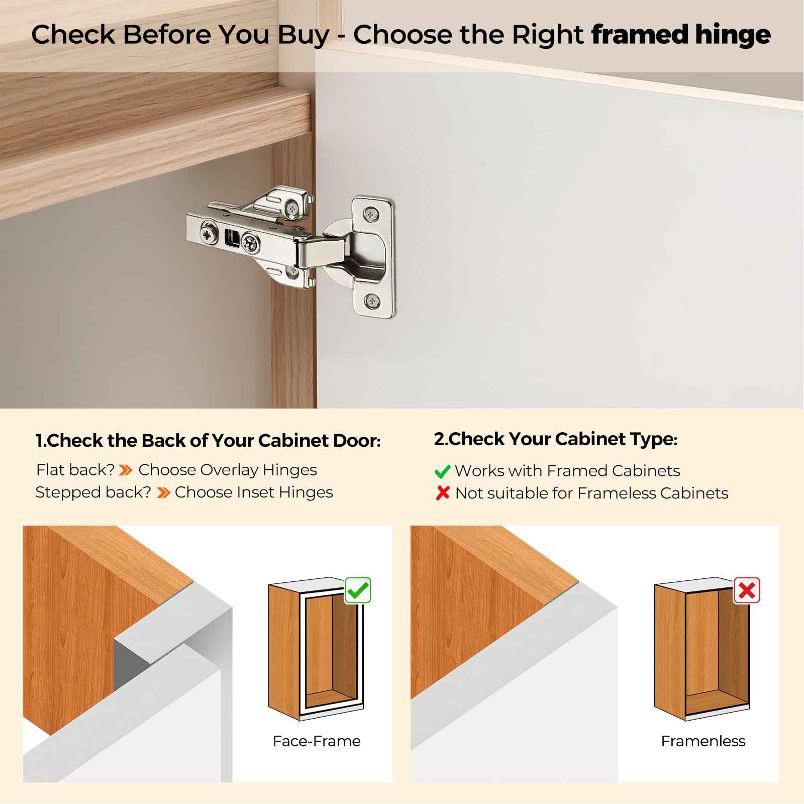 Full Overlay Cabinet Door Hinges 105 Degree