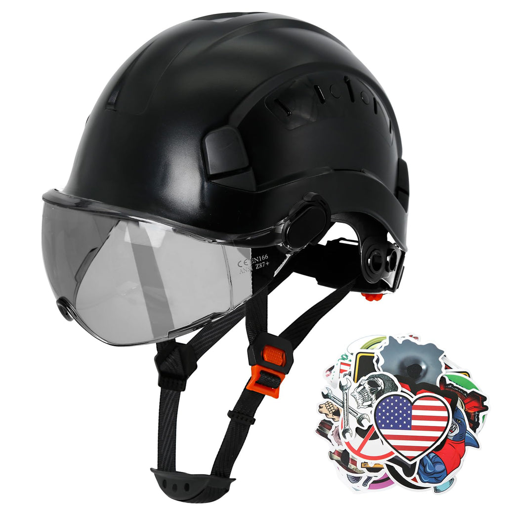 ANSI Z89 1 Construction Hard Hat with Visor and Chin Strap