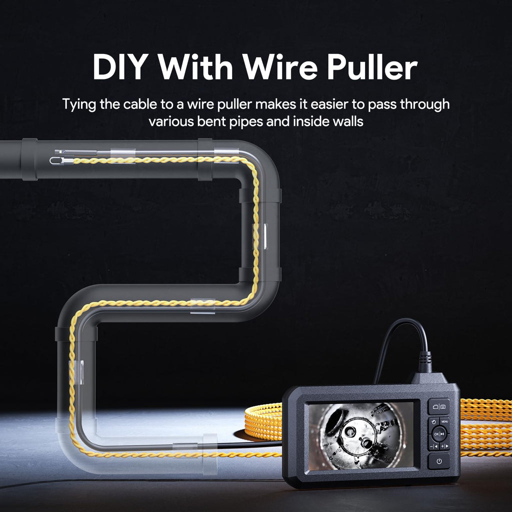 Dual Lens Endoscope Camera with Light 16 Foot Inspection Borescope