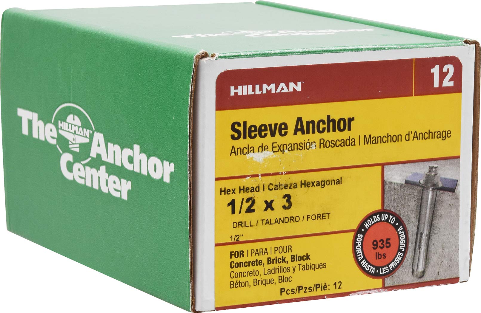 50 Pack Three Eighth Inch by One and Seven Eighth Inch Sleeve Anchors