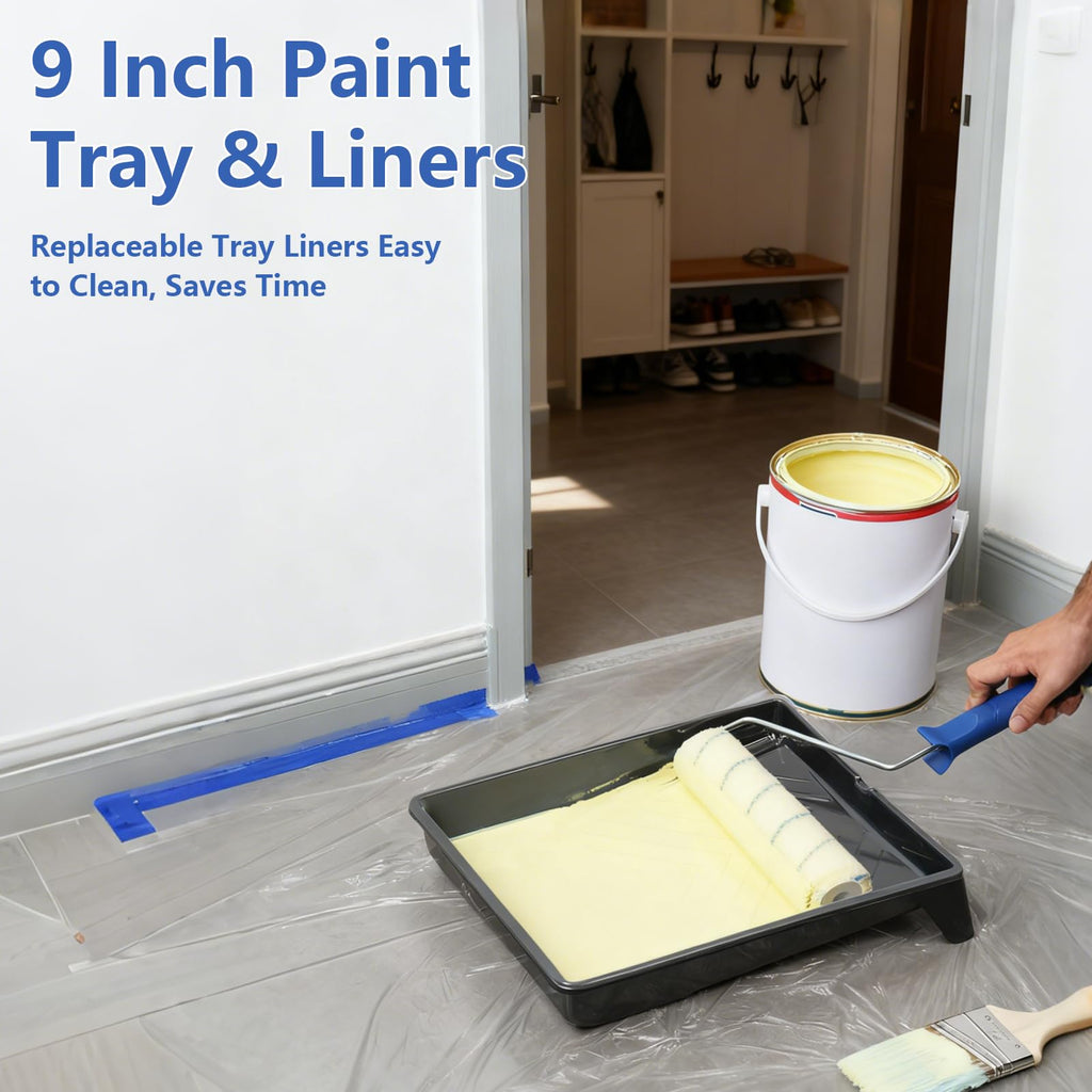 Paint Roller Kit with 2 to 4 Foot Extension Pole and Accessories