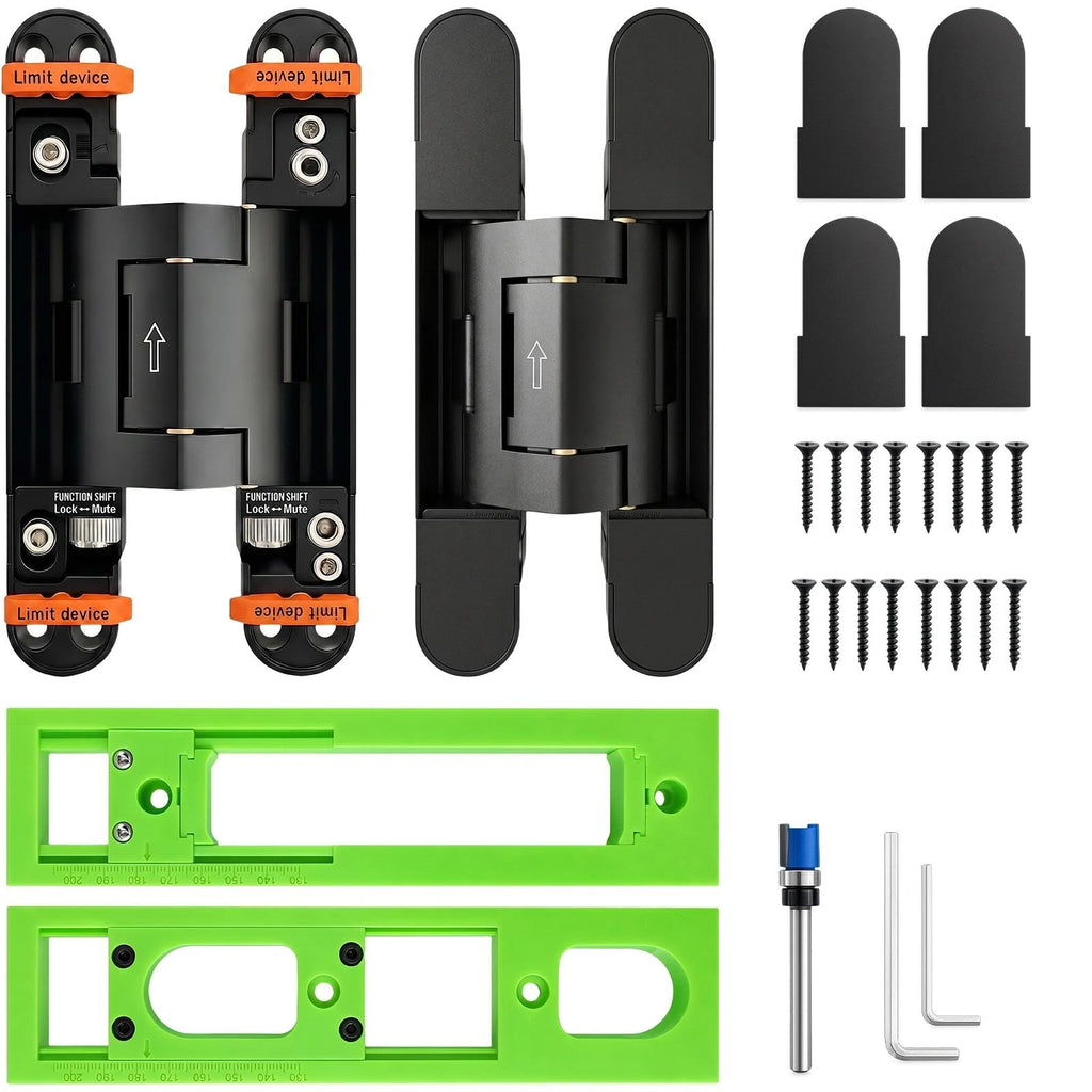 6 Inch 7 Inch Concealed Door Hinges Zinc Alloy 180 Degree Adjustable