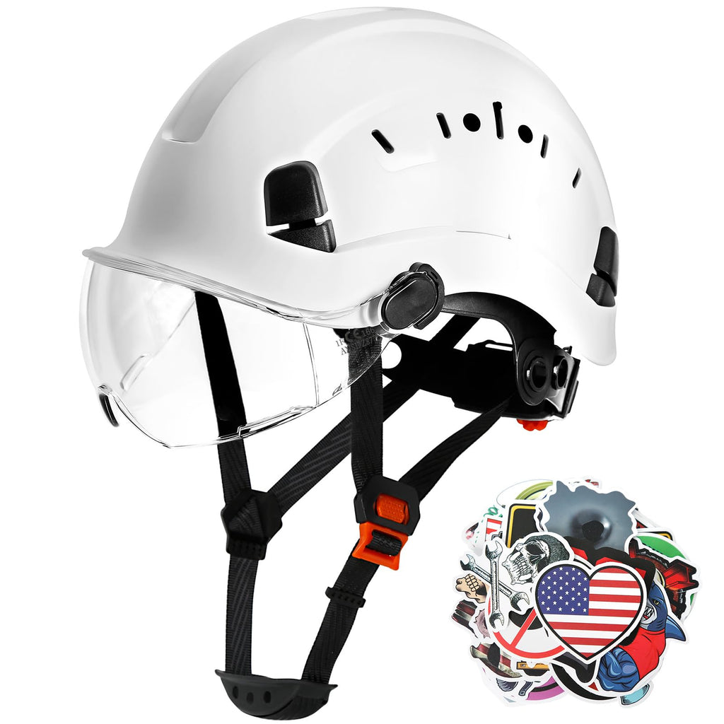 ANSI Z89 1 Construction Hard Hat with Visor and Chin Strap