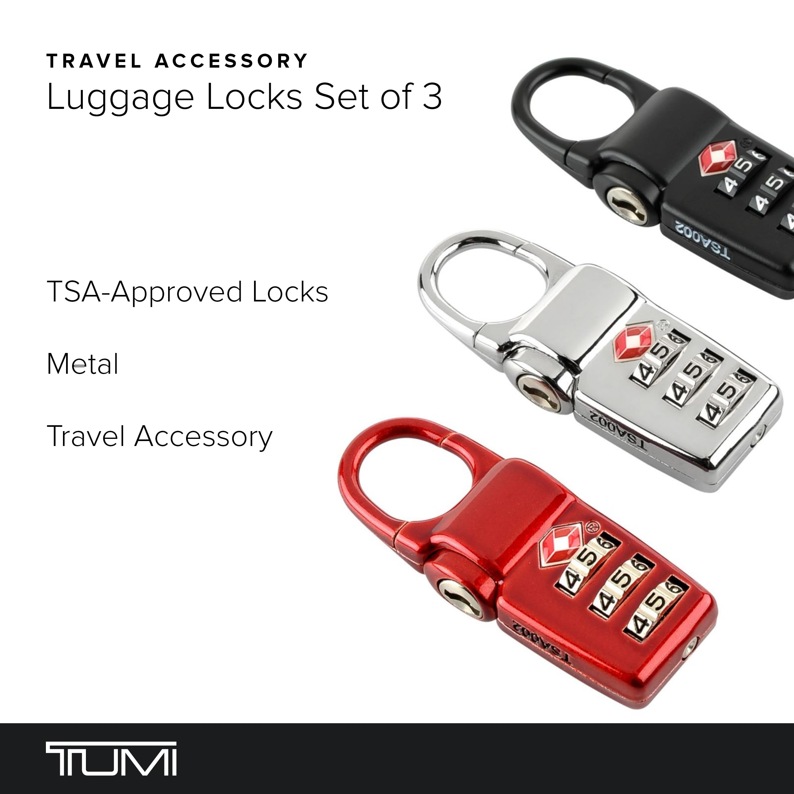 TSA Approved Combination Luggage Locks Set of 3