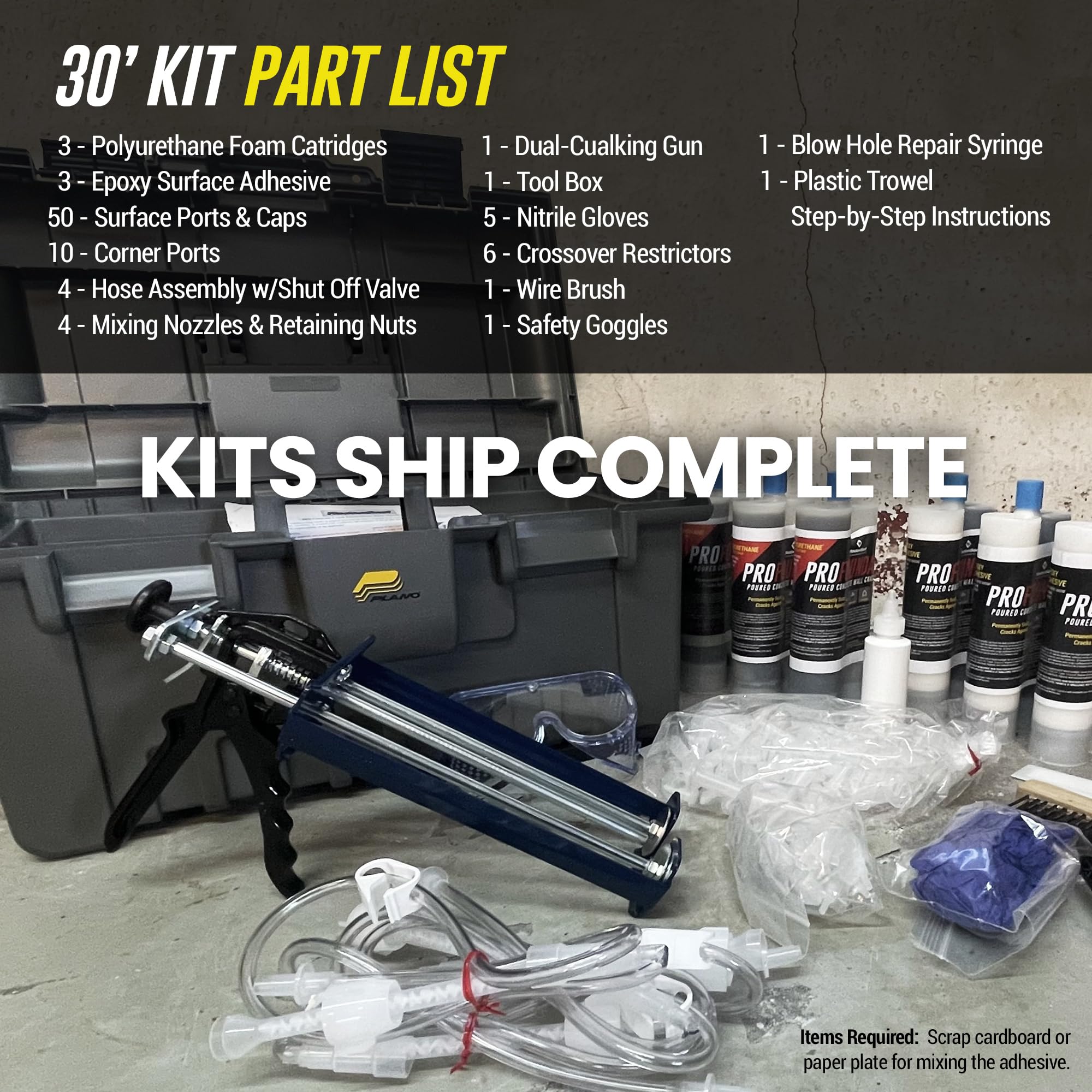 Fast Curing Polyurethane Foundation Crack Repair Kit 30 Foot