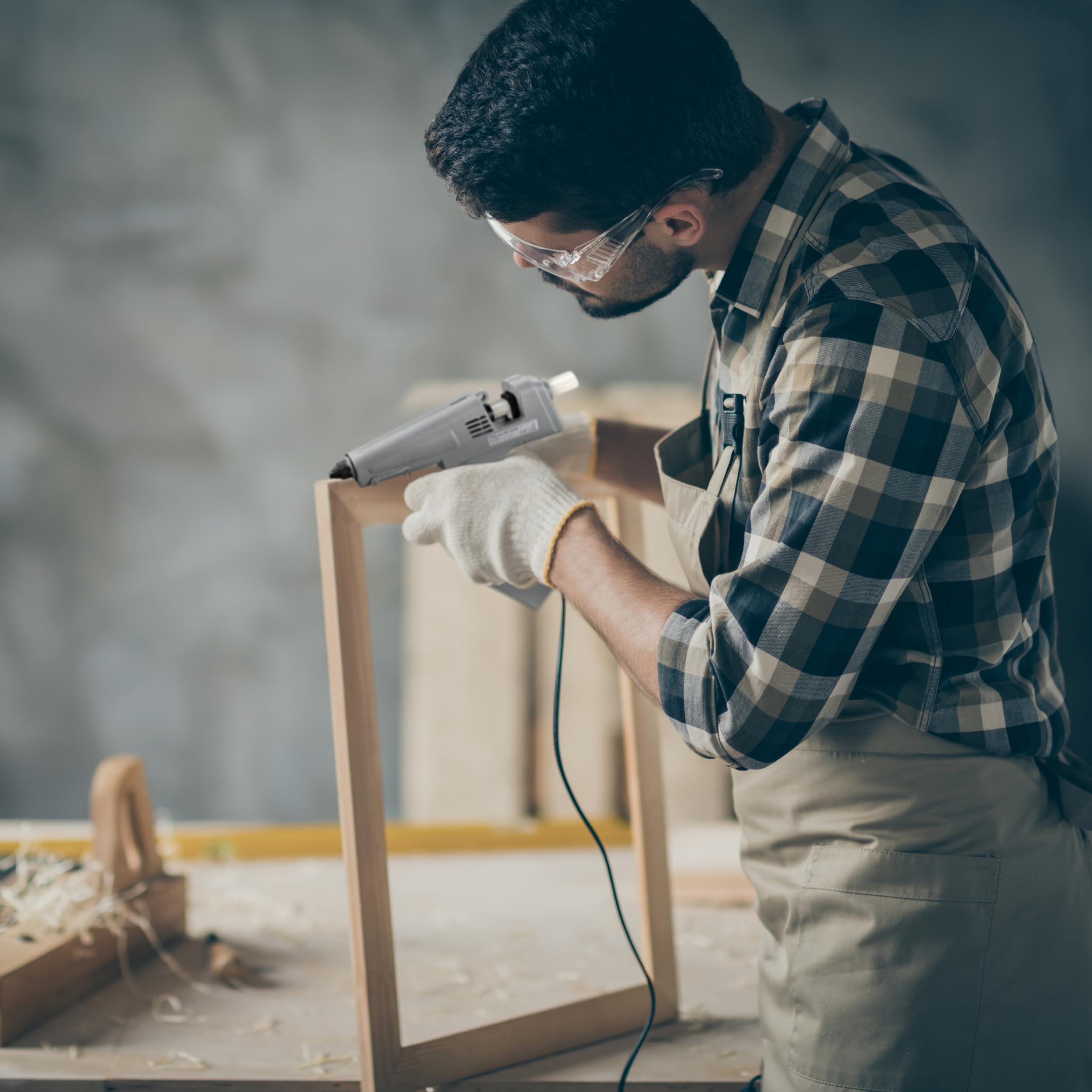 Heavy Duty Hot Glue Gun with Adjustable Temperature and Nozzles