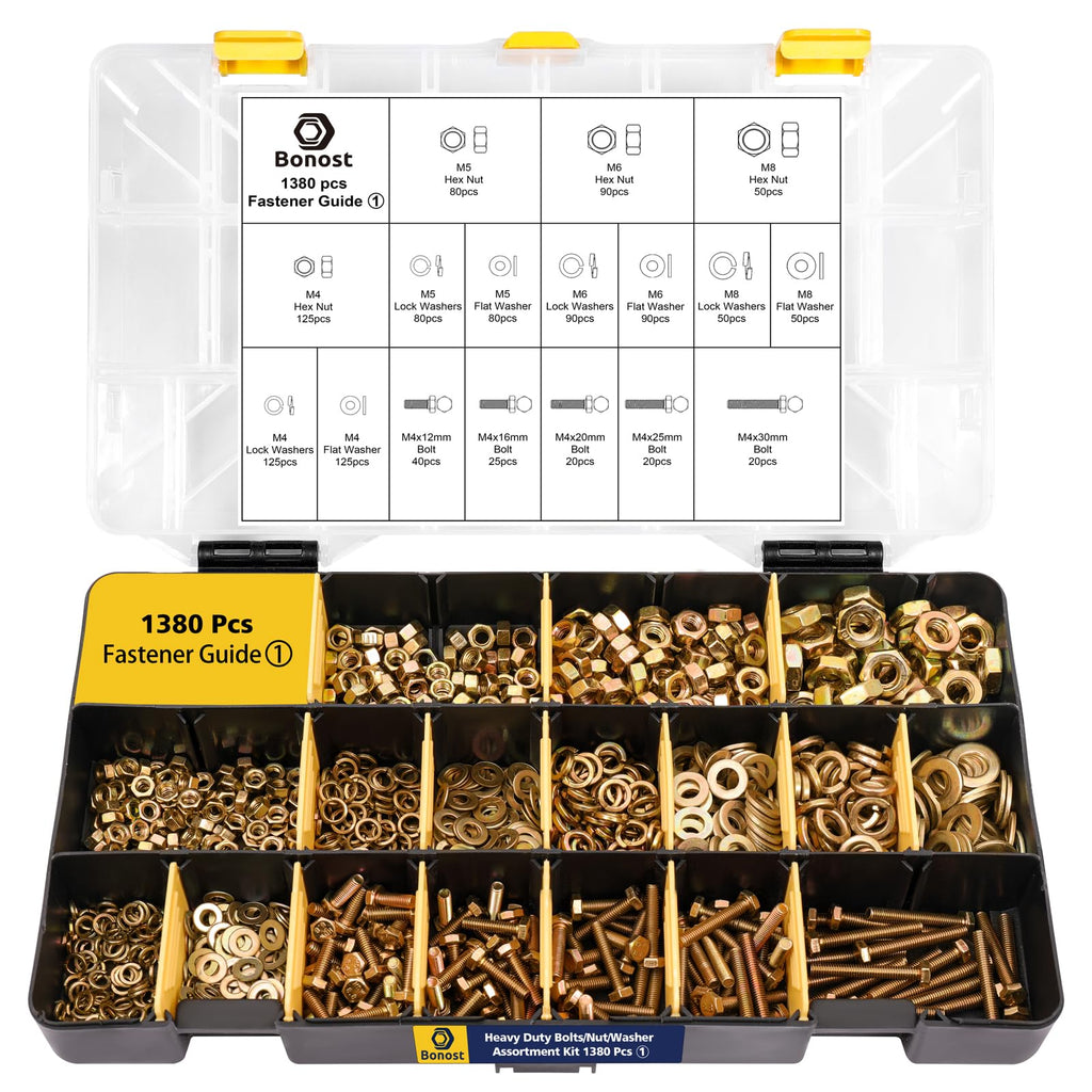 3010 Piece Grade 8.8 Metric Hex Bolt Nut and Washer Kit with 4 Trays