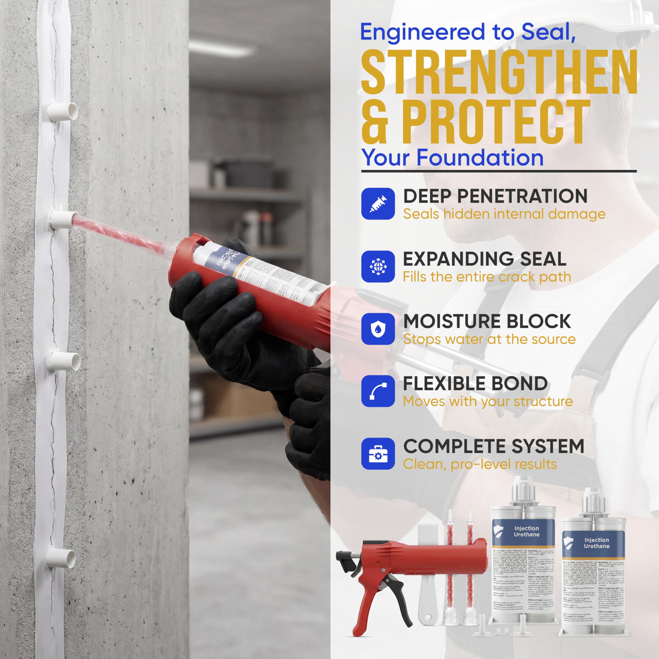 Polyurethane Injection Foundation Wall Crack Repair Kit