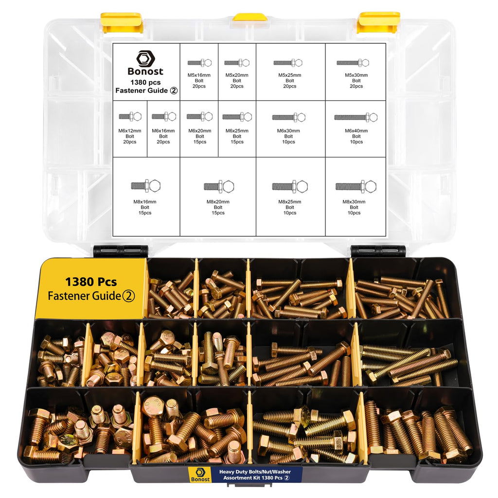 3010 Piece Grade 8.8 Metric Hex Bolt Nut and Washer Kit with 4 Trays
