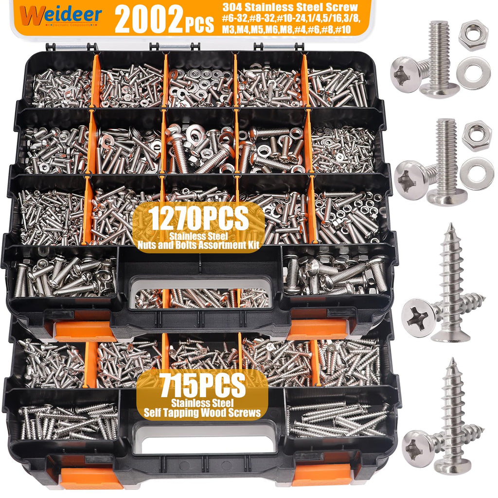 Metric Hex Socket Screw Nut and Washer Assortment Kit with Allen Wrench