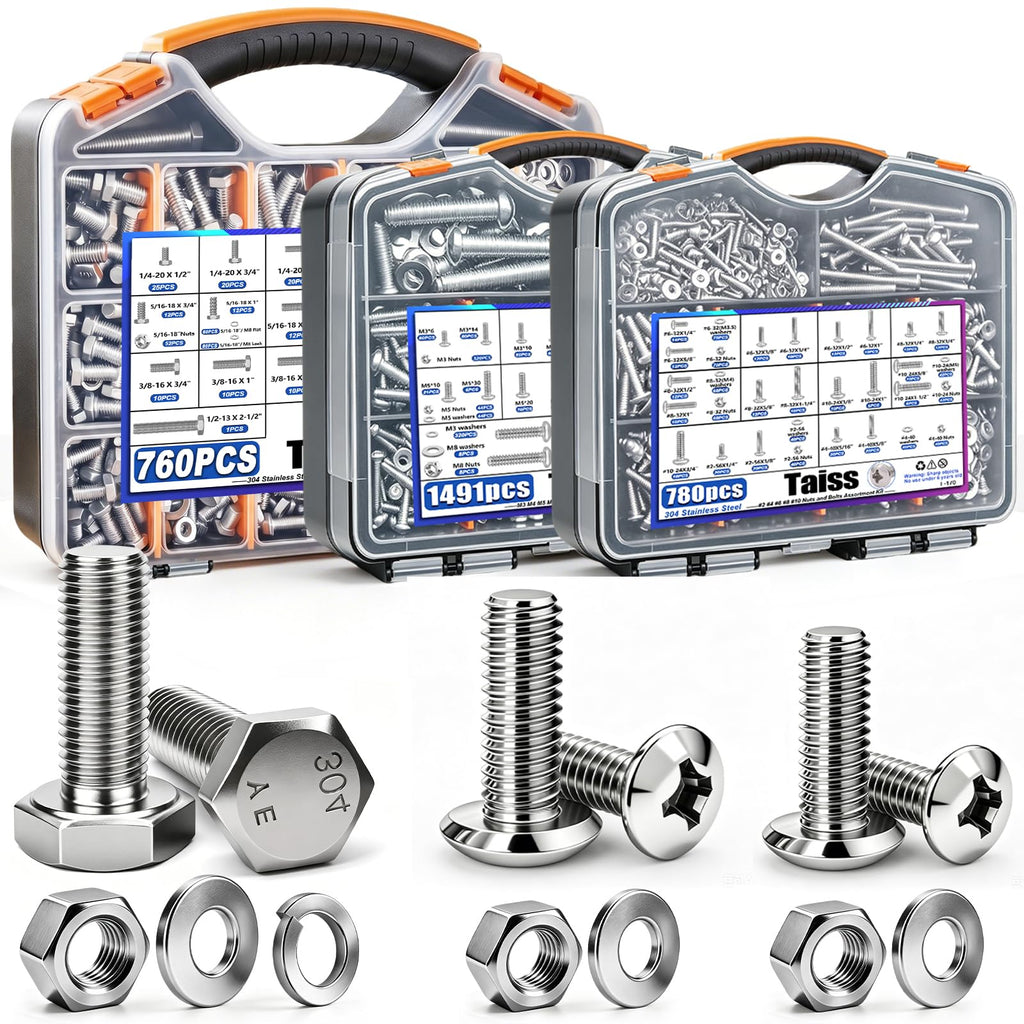 Metric and SAE Black Zinc Bolt Nut Washer and Socket Screw Kit
