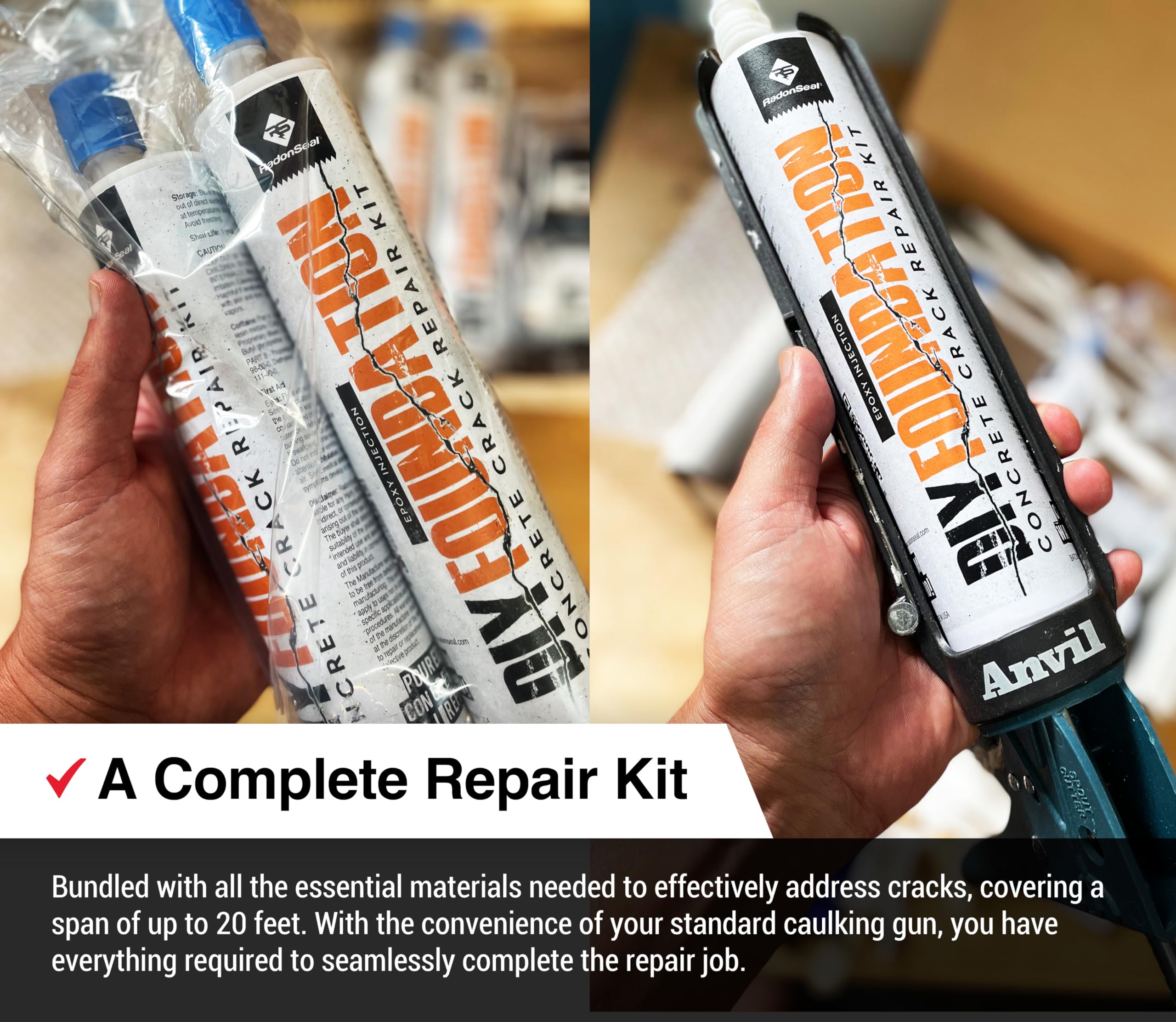 Low Viscosity Epoxy Concrete Crack Repair Kit for Foundation Walls
