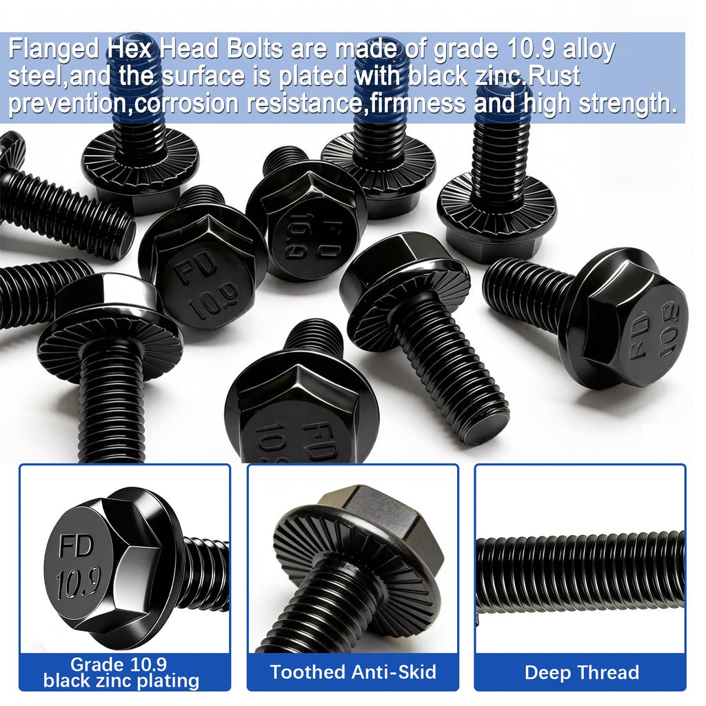 Metric and SAE Black Zinc Bolt Nut Washer and Socket Screw Kit