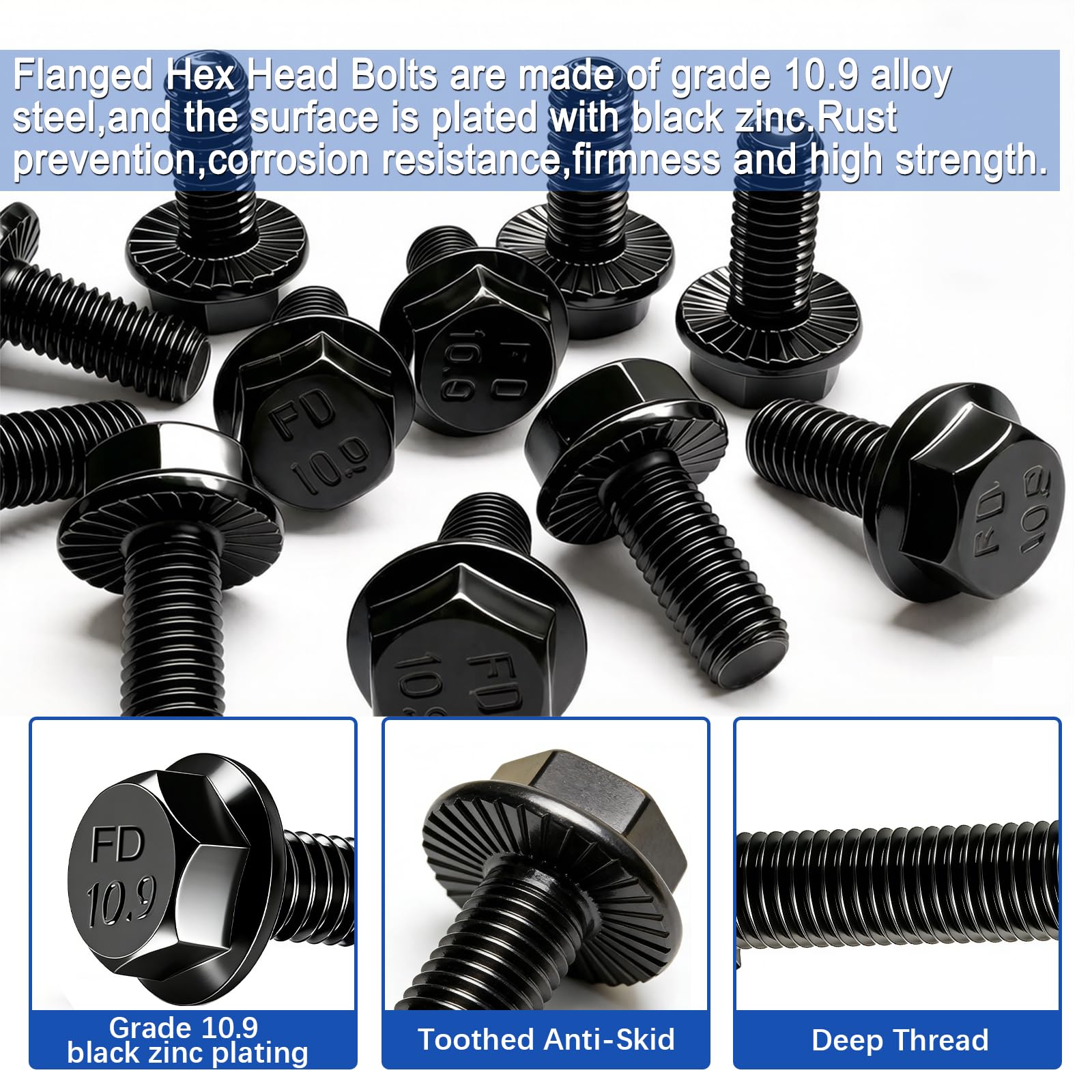 Metric and SAE Black Zinc Bolt Nut Washer and Socket Screw Kit