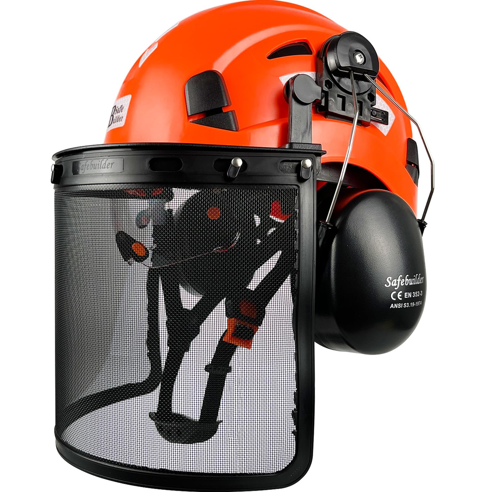 4 in 1 Forestry Safety Helmet with Visor Face Shield and Ear Muffs