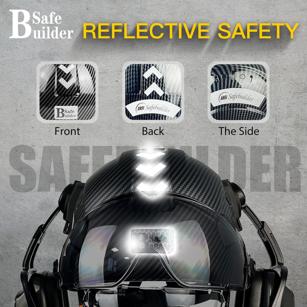 ANSI Industrial Safety Helmet with Visor and Ear Muffs