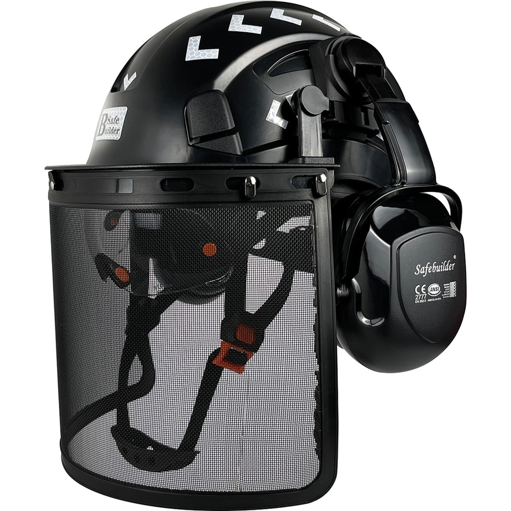 4 in 1 Forestry Safety Helmet with Visor Face Shield and Ear Muffs