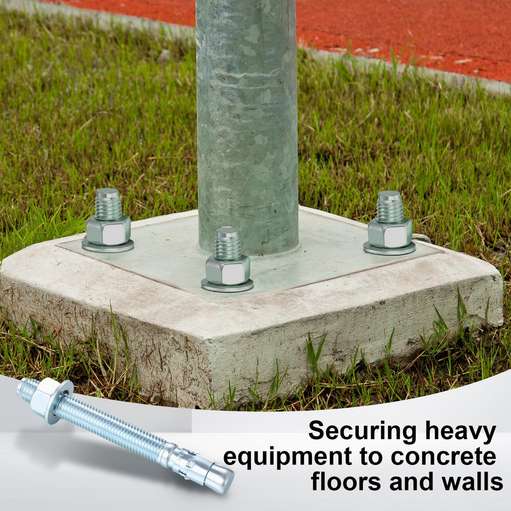 Three Quarter Inch by 7 Inch Zinc Plated Concrete Wedge Anchor Set