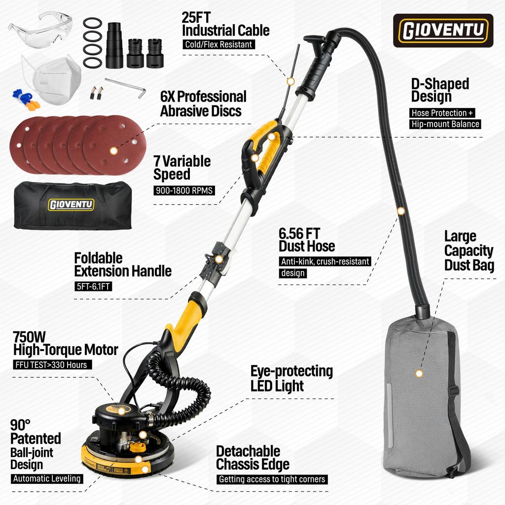 Drywall Sander with Vacuum Dust Collection
