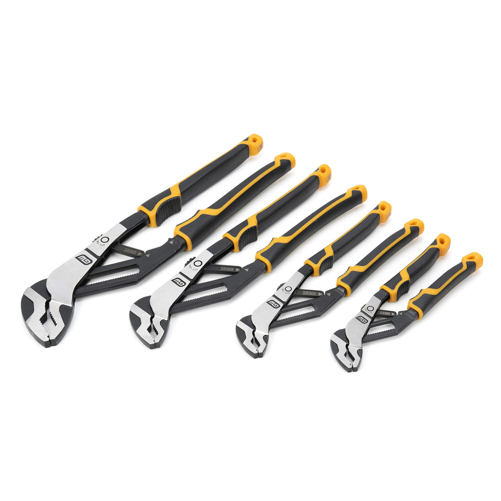 4 Piece Auto Bite Tongue and Groove Pliers Set with K9 Jaws