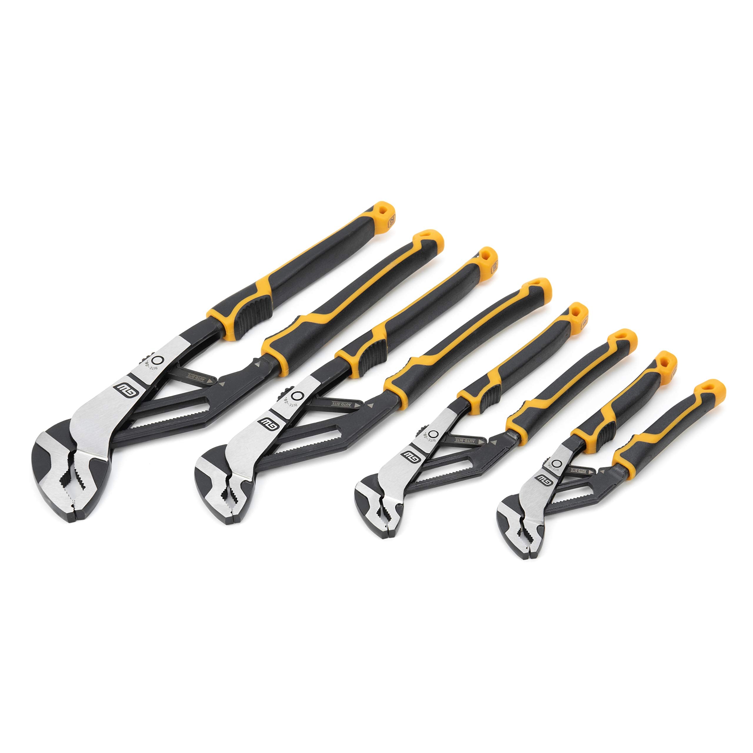 4 Piece Auto Bite Tongue and Groove Pliers Set with K9 Jaws