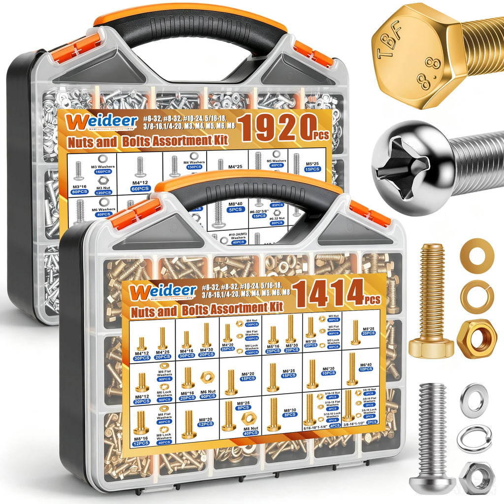 Metric Hex Socket Screw Nut and Washer Assortment Kit with Allen Wrench