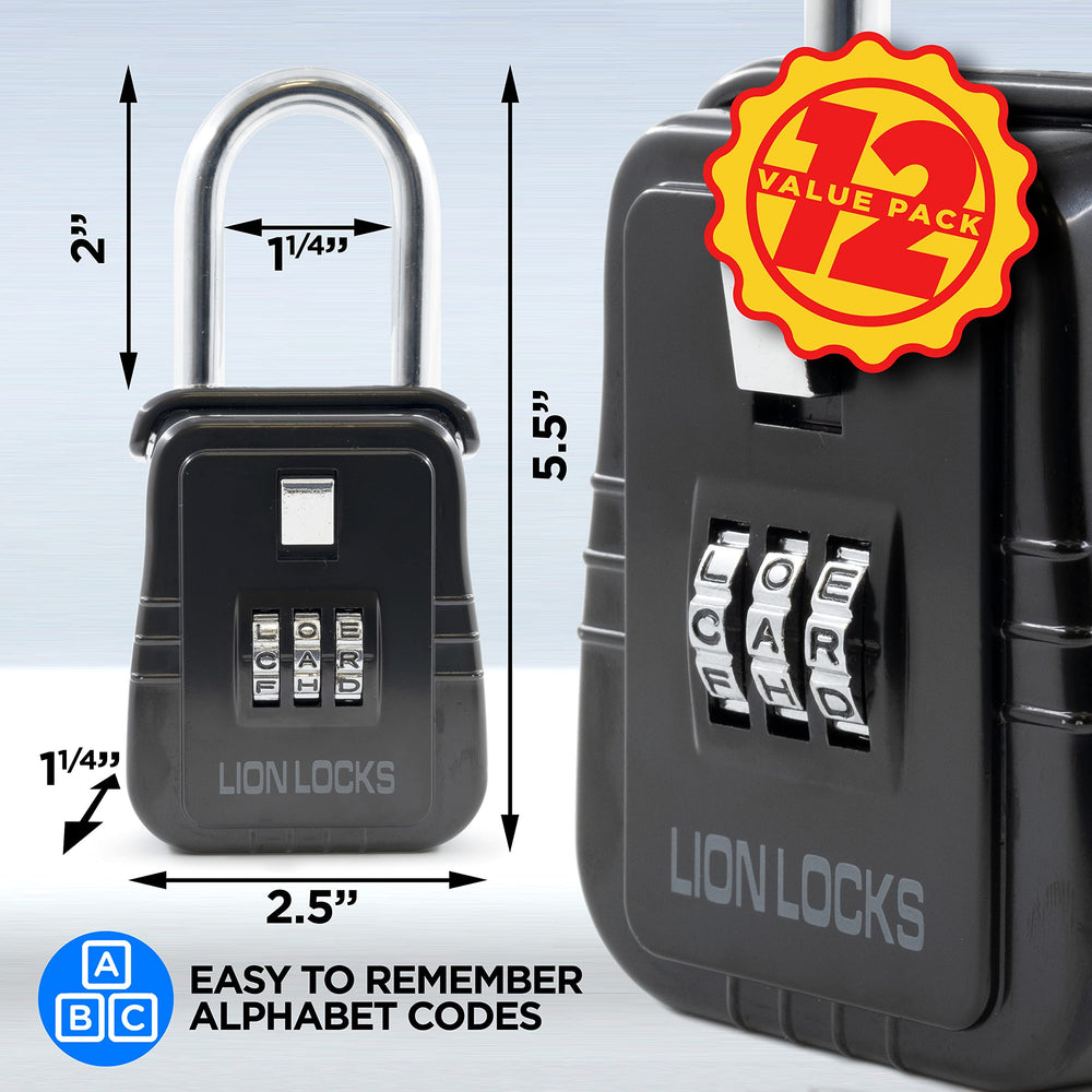 12 Pack Outdoor Combination Key Lock Boxes Holds 5 Keys
