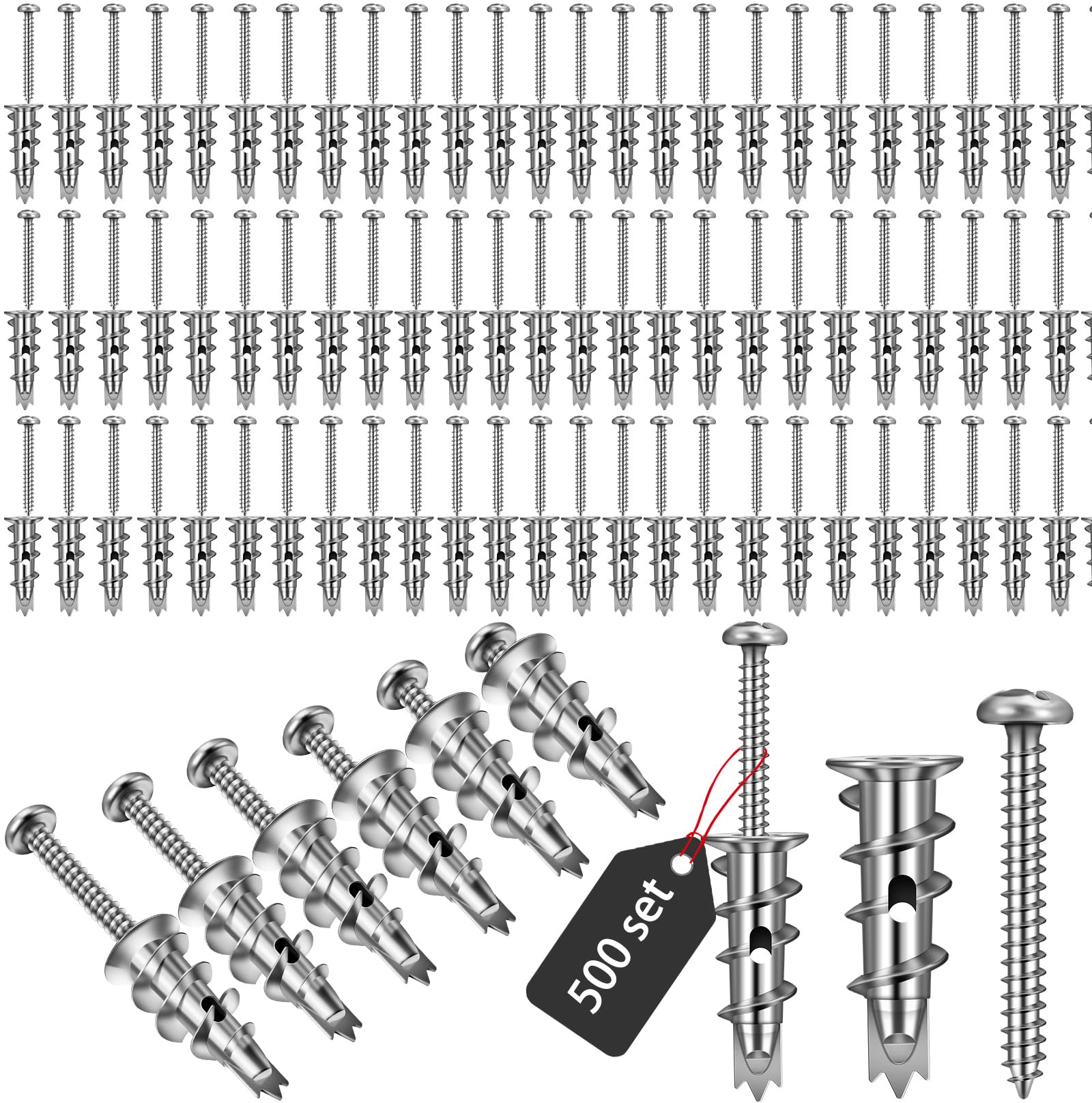400 Piece Zinc Self Drilling Drywall Anchor and Screw Kit