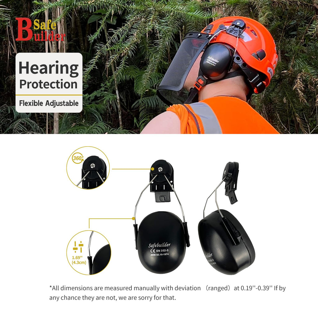 4 in 1 Forestry Safety Helmet with Visor Face Shield and Ear Muffs
