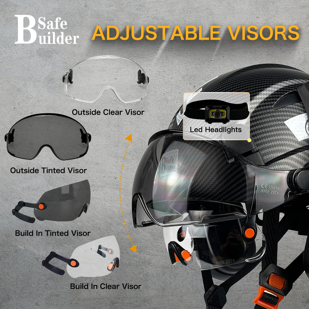 ANSI Industrial Safety Helmet with Visor and Ear Muffs