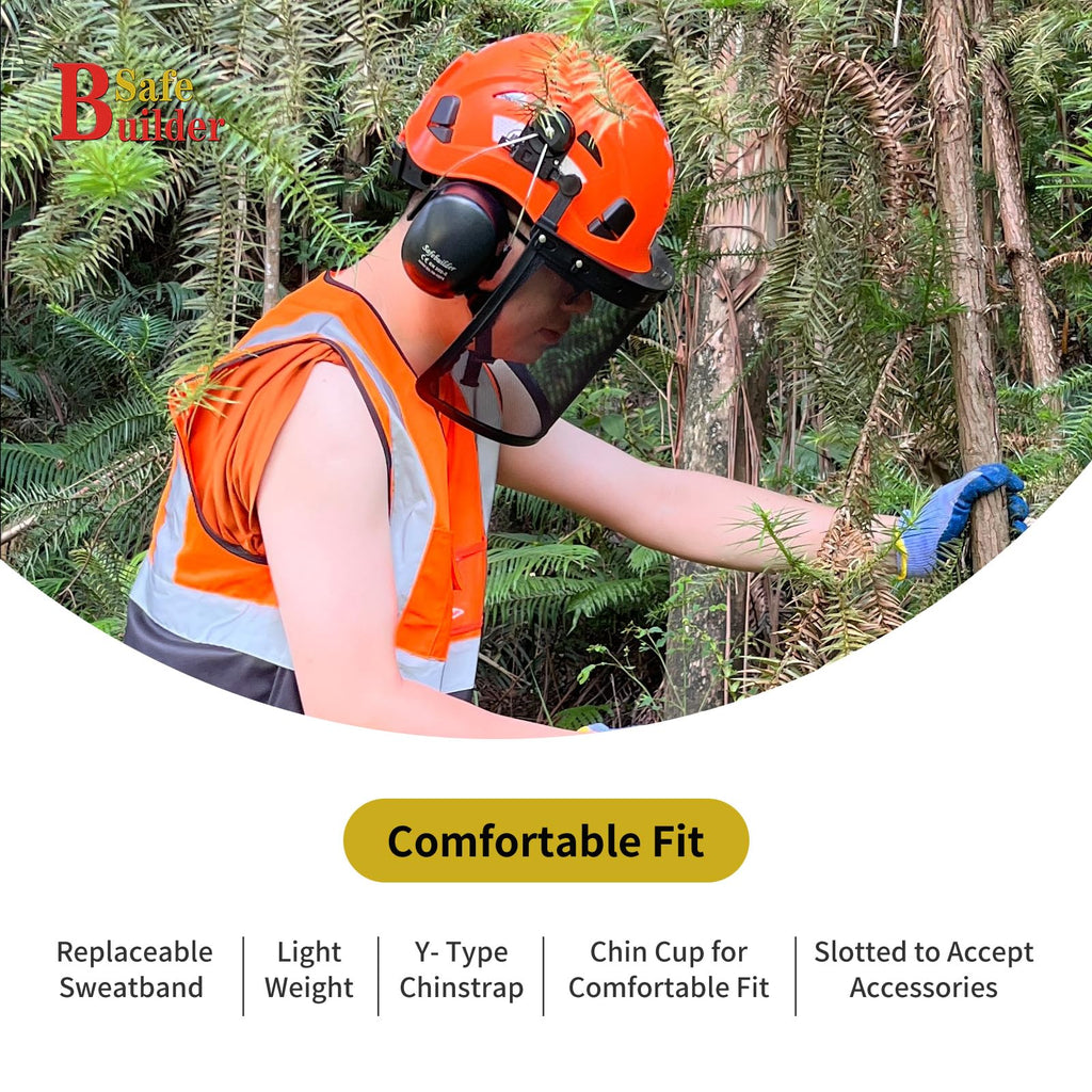 4 in 1 Forestry Safety Helmet with Visor Face Shield and Ear Muffs