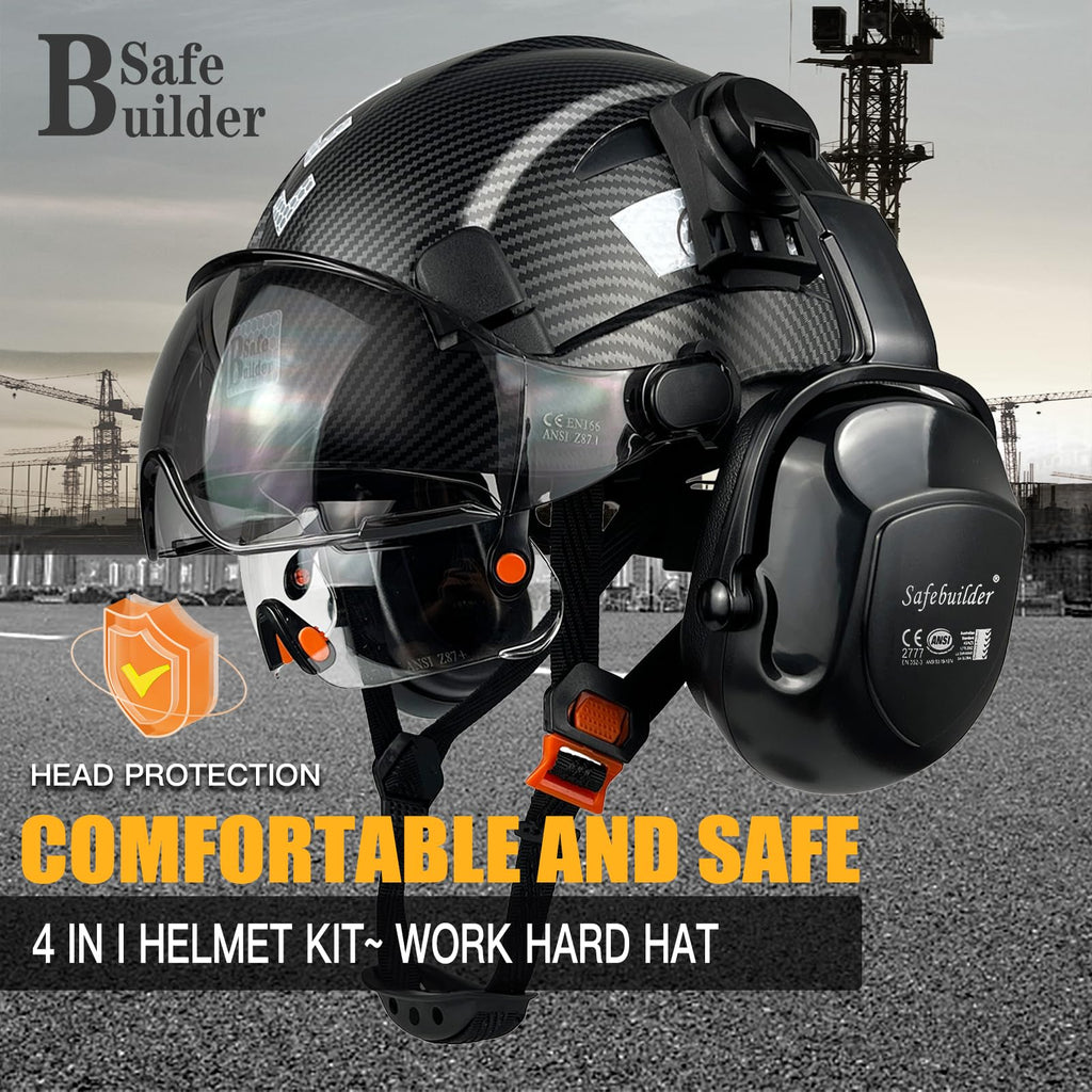 ANSI Industrial Safety Helmet with Visor and Ear Muffs