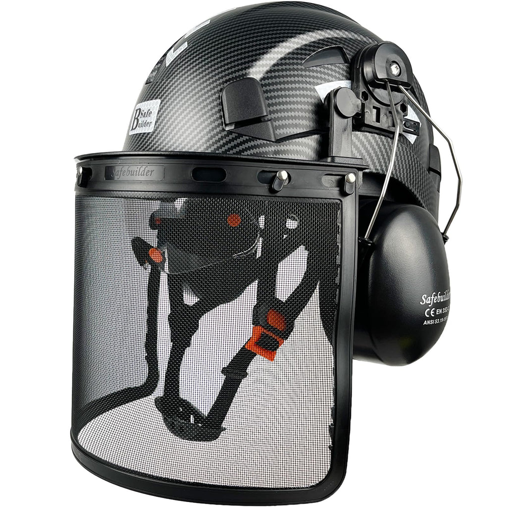 4 in 1 Forestry Safety Helmet with Visor Face Shield and Ear Muffs